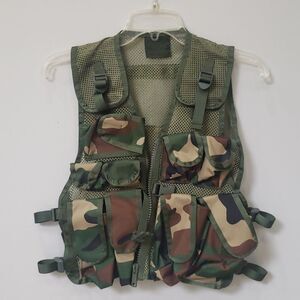 KPV Woodland Combat Camouflage Tactical Vest Adjustable Mesh Gorpcore Outdoors